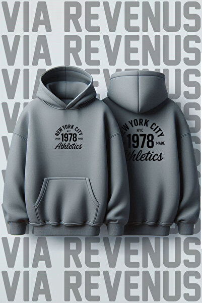 Vordevia New York City Athletics Printed Unisex Oversized Hooded Sweatshirt - Custom Design Graphic Hoodie