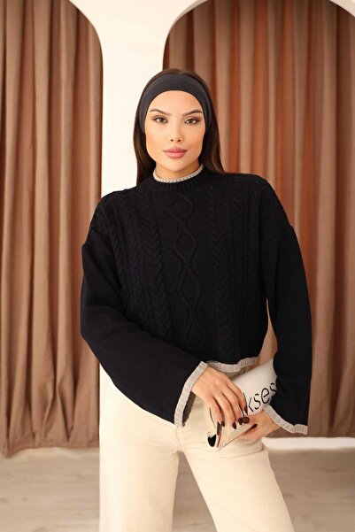 swc knitwear Women's Crew Neck Diamond Pattern Wool Sweater