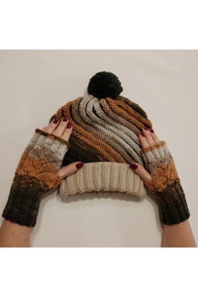 Küçük Burjuva EL ÖRGÜ BERE-PARMAKSIZ ELDİVEN TAKIMI