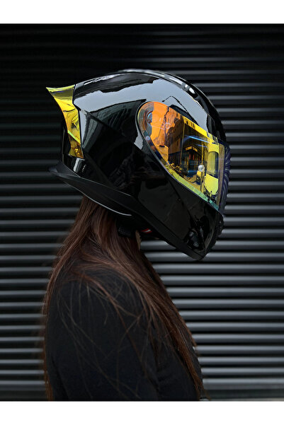 Rivox R1 Parlak Siyah Revo Kapalı Kask MD820