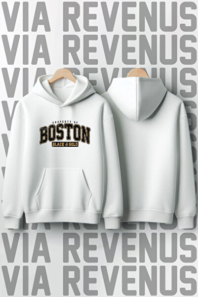 Vordevia Boston cu imprimeu Unisex supradimensionat cu glugă Swea tricou - Ha...