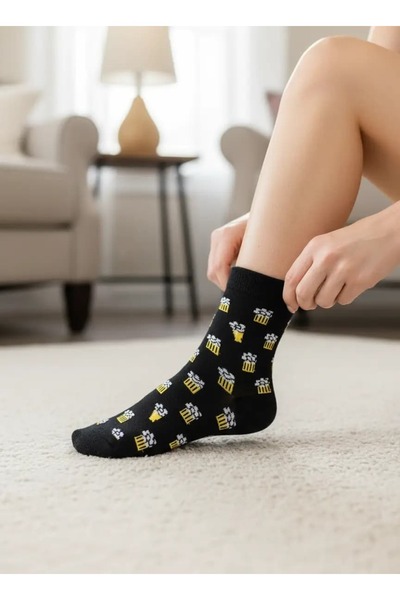 CANMODA Small Beer Patterned Colorful Socks (Suitable for Size 36-44)