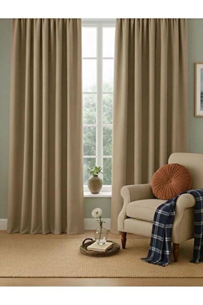 Aya Luxury Home Blackout Işık Geçirmez Fon Perde V-11 Siyah Pilesiz Ekstrafor...