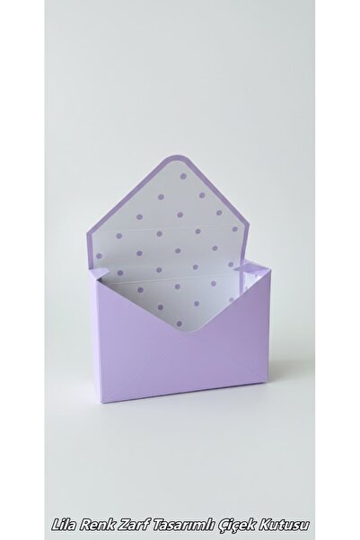 hobidaşım Lila Renk Puantiyeli Zarf Çiçek Çantası (20x14x6.5 cm)