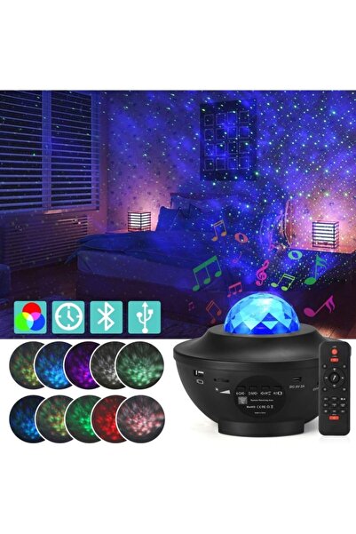 HİDZ Galaksi Yıldızlı Gökyüzü Projektör Gece Lambası Bluetooth Hoparlör
