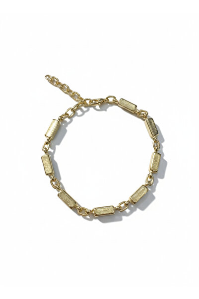 Tılsım Bijuteri Gold Color Casting Bracelet Rectangular Shaped