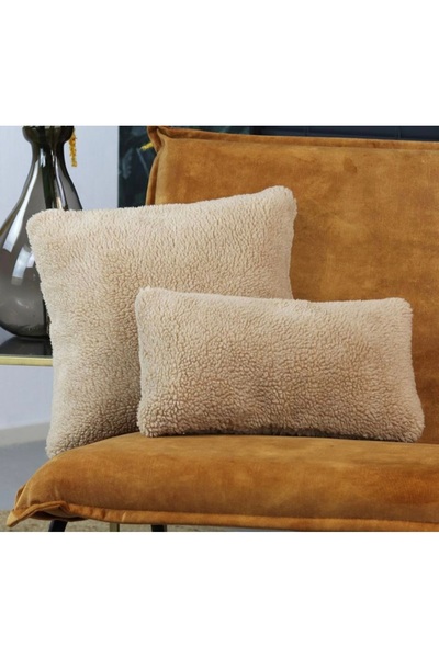 oiphome Κάλυμμα μαξιλαριού 43x43 και 30x30 2 τεμάχια μπεζ διπλής όψης