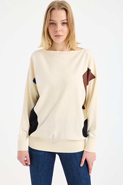 Sementa Boat Neck Low Sleeve Knitwear Sweater - Mink