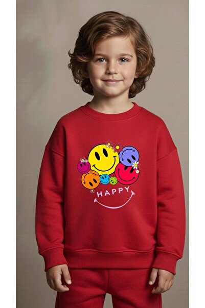playwear Hanorac de echipă cu imprimeu REVERSE EMOJI pentru fete și băieți, c...