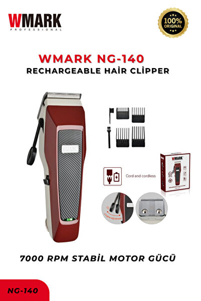 Wmark NG-140 Profesyonel Saç Kesme Makinesi | 7000 RPM, 260 dk Kablosuz Kulla...
