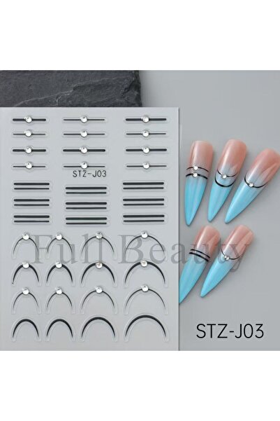 global fashion Autocolant pentru unghii, bandă flexibilă, STZ-J03