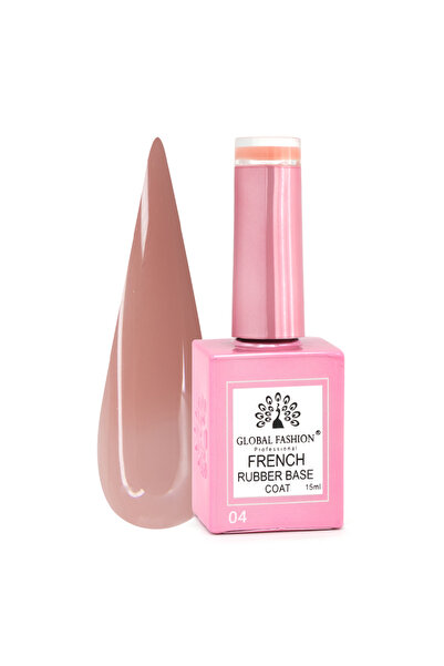 global fashion Rubber Base Coat French , Global Fashion, 15 ml, Nude 04
