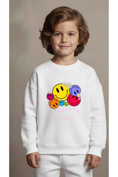 playwear Φούτερ ομάδας με στάμπα REVERSE EMOJI για κορίτσια και αγόρια, με λα...