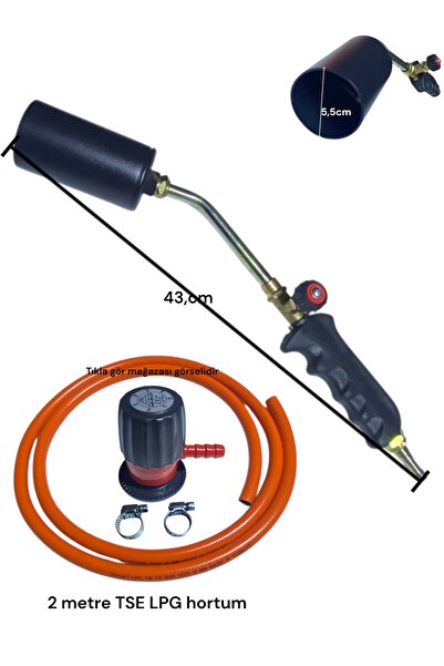 NURGAZ Büyük tüp pürmüzü izolasyon şaloma ayarlı kısa sap pürmüz kademeli baş...