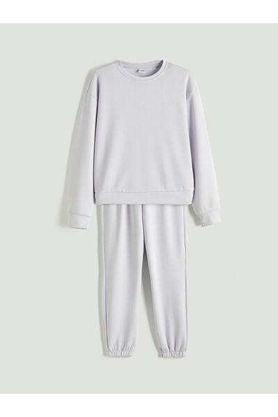 LC Waikiki Costum de trening pentru copii LCW Kids liliac cu decolteu pentru ...