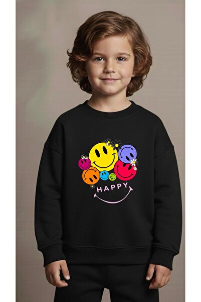 playwear Φούτερ ομάδας με στάμπα REVERSE EMOJI για κορίτσια και αγόρια, με λα...
