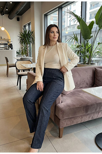 STYLENEST Women's High Waist Elastic Jacquard Plaid Culottes (Plus Size)