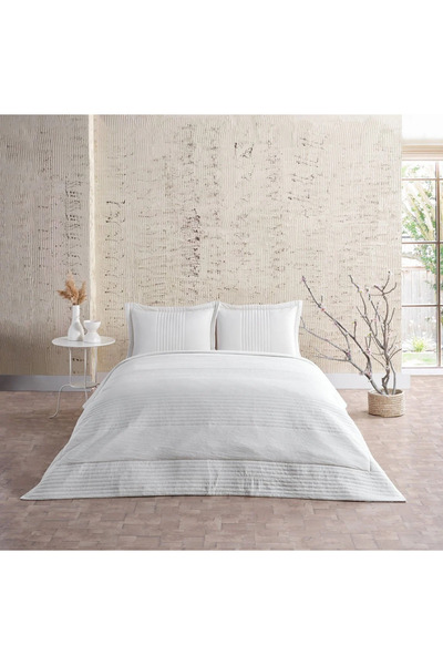 Doqu Home Πολλαπλή Επιλογή Σετ παπλωματοθήκης + Κουβερλί Diador Διπλό Εκρού