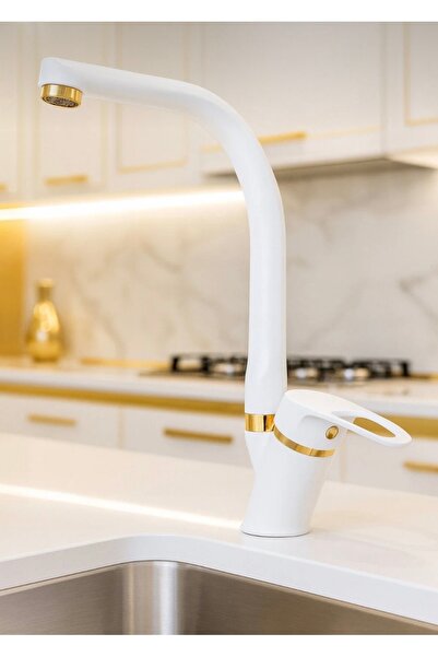 luxury faucet White Gold Kitchen Sink Faucet