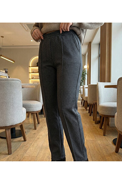 STYLENEST Women's High Waist Elastic Jacquard Plaid Culottes (Plus Size)