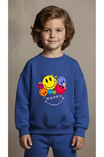playwear Φούτερ ομάδας με στάμπα REVERSE EMOJI για κορίτσια και αγόρια, με λα...