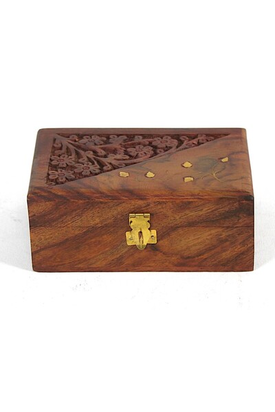 Otantik Çarşı Ahşap Oymalı Kutu 10x15 cm. K647
