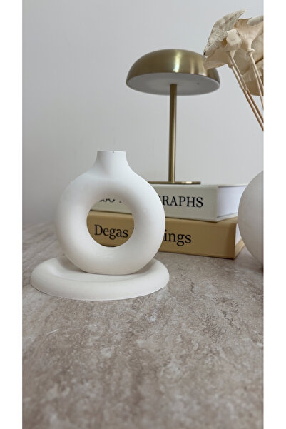 Özalp Decor El Yapımı Modern Bohem İkili Set | Küçük Vazo + Dekoratif Tabak -...