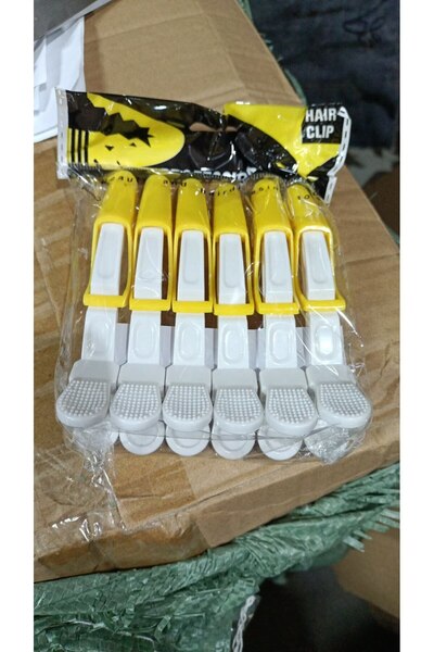 global fashion Κλιπ μαλλιών, σετ 6 τεμαχίων, λευκό+κίτρινο