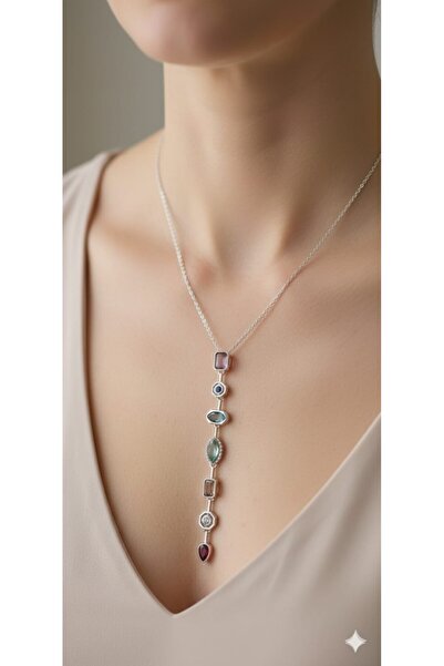 AKFECAN قلادة فولاذية بتصميم Y مكونة من 7 عناصر