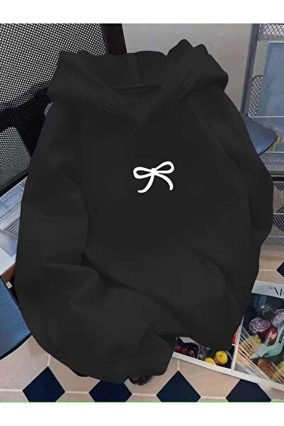 CLASSY.MODA هوديي مينيماليست إستيتيك مطبوع قصة فضفاضة