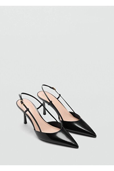MANGO Woman Deri burunlu topuklu ayakkabı