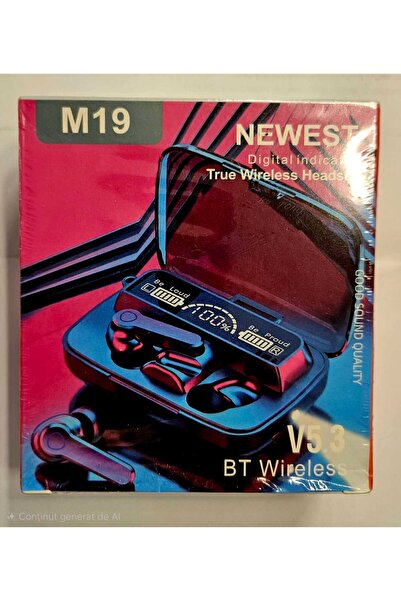 OEM Căști Wireless M19 Bluetooth 5.3 cu Display Digital LED – True Wireless