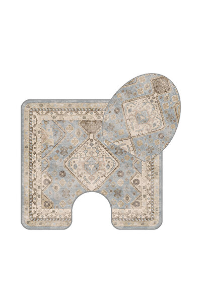 Home Soul Two-piece bathroom set, includes a floor mat and toilet seat cover, highly absorbent and non-slip.