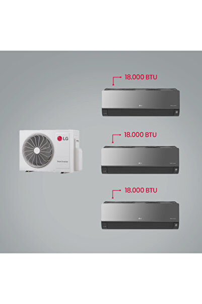 LG 1+3 Multi Sistem / 18+18+18 İç Üniteler ve 1 Adet Dış Ünite / Al Thinq Wi-...