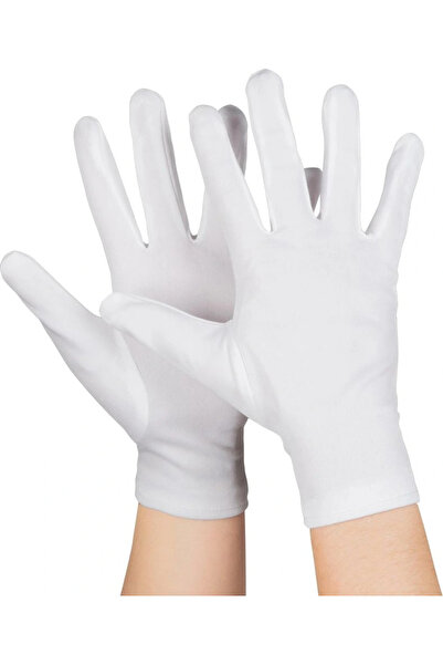magicool White Color Children's Lycra Pandomim Gloves