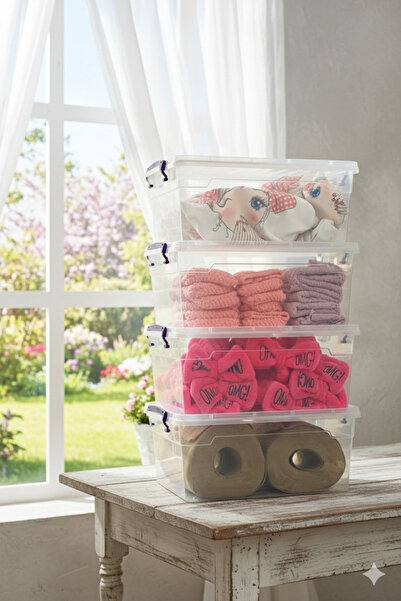 Pink Cat Kitchen 4 Pcs 10 Lt Multi-Purpose Storage Box