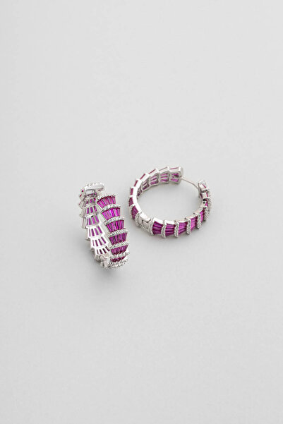 So CHIC... Deniz Kabuğu 18 Ayar Beyaz Altın Kaplama Gümüş Halka Küpe