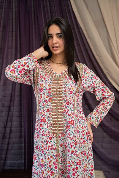 AFandina Luxurious jalabiya with distinctive embroidery SM - 20