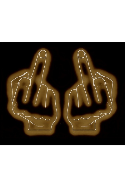 Limitless Design Gold Neon orta parmak Sticker 25×20 cm | Motorsiklet Laptop ...