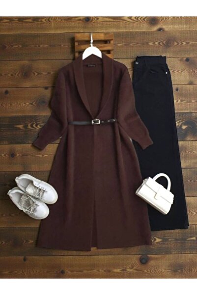 ŞAHİN TESETTÜR GİYİM ΚΑΠΕΛΟ ΜΑΚΡΥ ΜΕ ΖΩΝΗ ΜΠΡΟΣΤΑ ΑΝΟΙΧΤΟ ΜΕ ΝΙΚΕΣ ΜΑΛΛΙΑ 8196