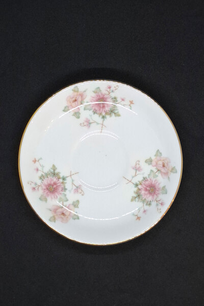 ABBETC Balmoral Castle Bone China Grey Tea Cup Saucer 14 cm