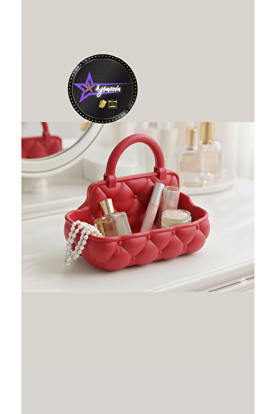 aysanova Decorative Makeup Tray, Stand, Organizer with Handle and Quilted Pat...