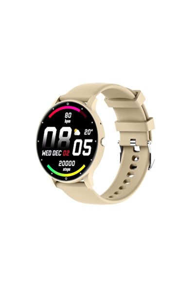 OEM Ceas inteligent rotund crem, compatibil cu iOS/Android