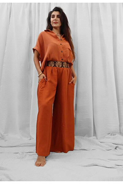 Su Koleksiyon Sahra Bohem Wide-Leg Pants / Tile