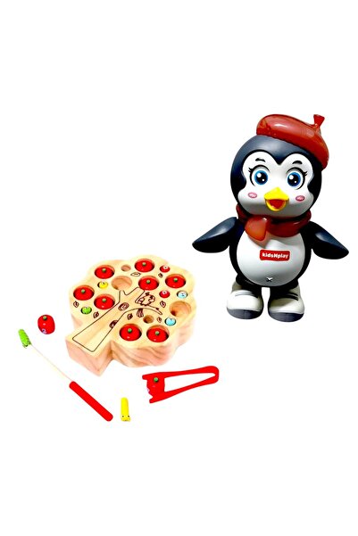 OEM Pinguin dansator,muzical,20 cm,multicolor,03 ani + Jucarie copac cu fruct...