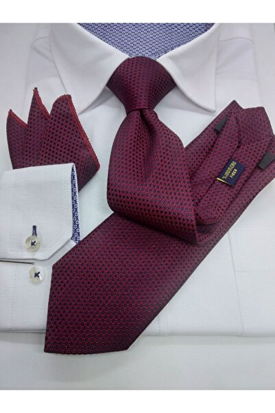 Gutiero ربطة عنق كلاسيكية منقوشة باللون العنابي