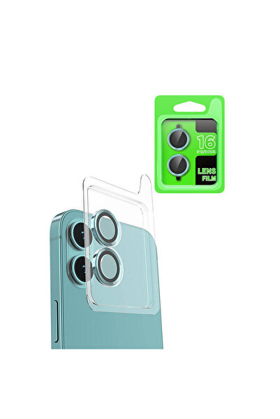 NewFace عدسة كاميرا آيفون 16 بلس راز ميتال - تركواز