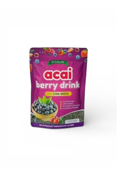 Fitgum مشروب توت الأكاي مع بذور الشيا