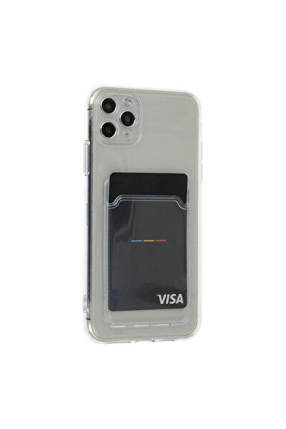 NewFace Iphone 11 pro max case card transparent silicone - transparent