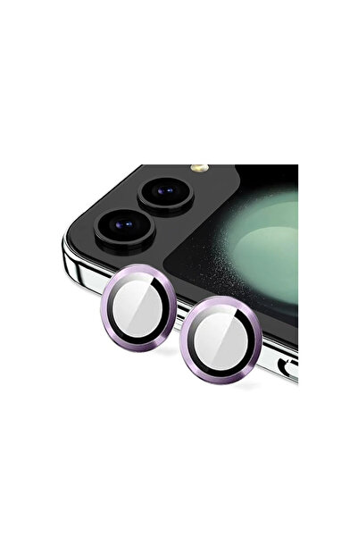 NewFace عدسة كاميرا سامسونج جالاكسي زد فليب 5 فالديز معدنية - بنفسجي غامق